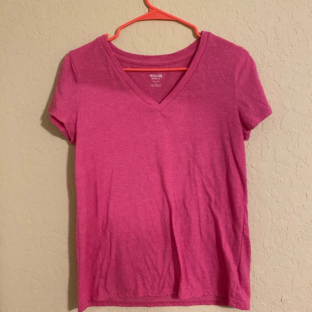 Plain Pink Mossimo V-Neck T-Shirt